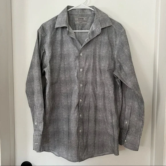 Murano Shirts | Murano Slim Fit Button Down Men's Shirt | Color: Black/White | Size: 15.5 | Ellis1002'S Closet